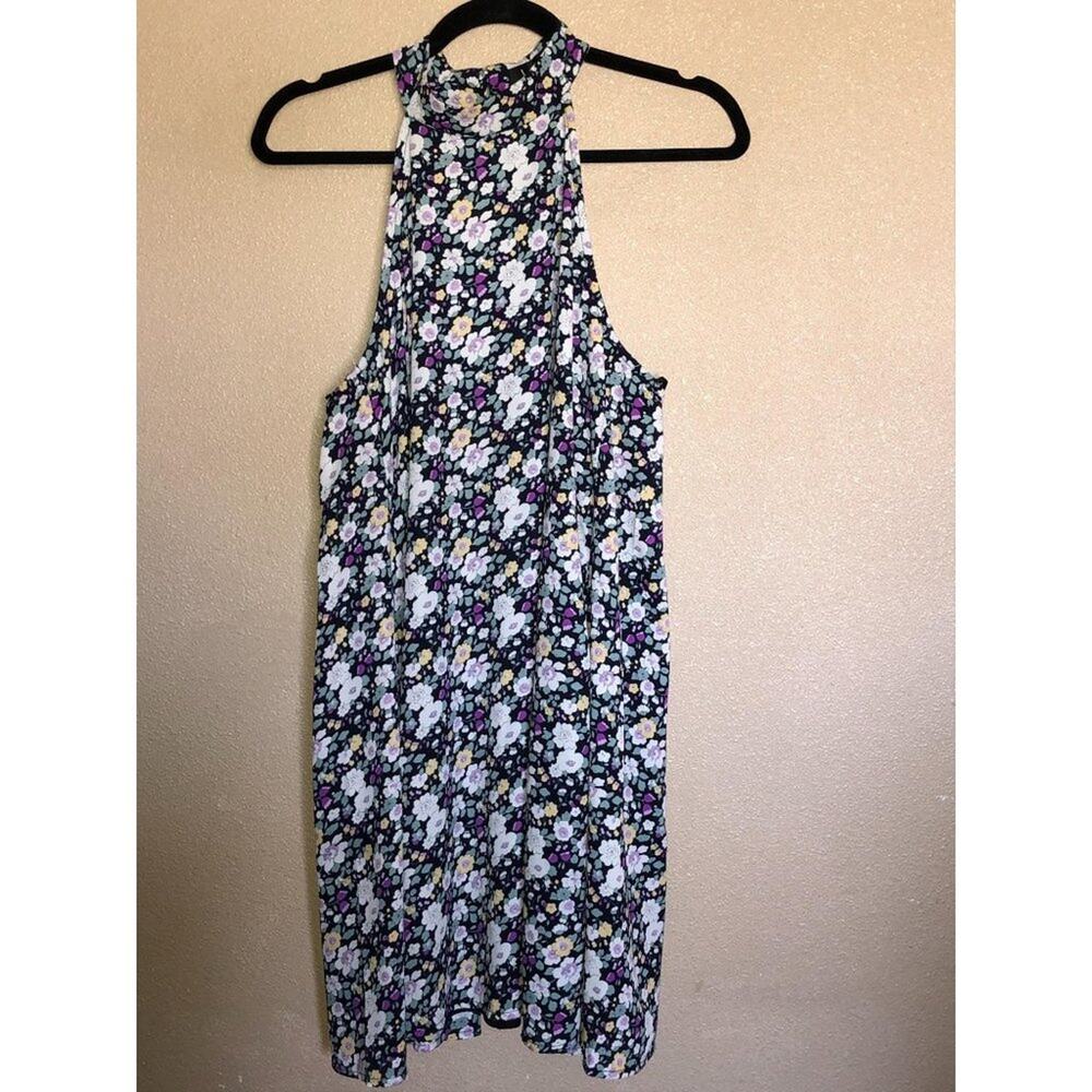 Lulu's Boho CottageCore Hippie Girly Floral Halter Mini Dress